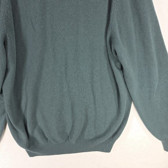 Vtg Lands End Sweater Mens Sweater Green XL Cashmere Blend Preppy y2k Academia - Picture 11 of 11